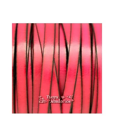 Cuero Plano Vaquetilla 8x2mm, Fucsia Cuero Plano Vaquetilla 8x2mm, Fucsia