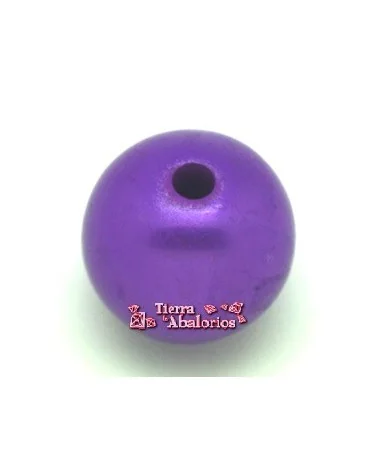 Resina Bola 20mm Agujero 3mm Morado Perlado