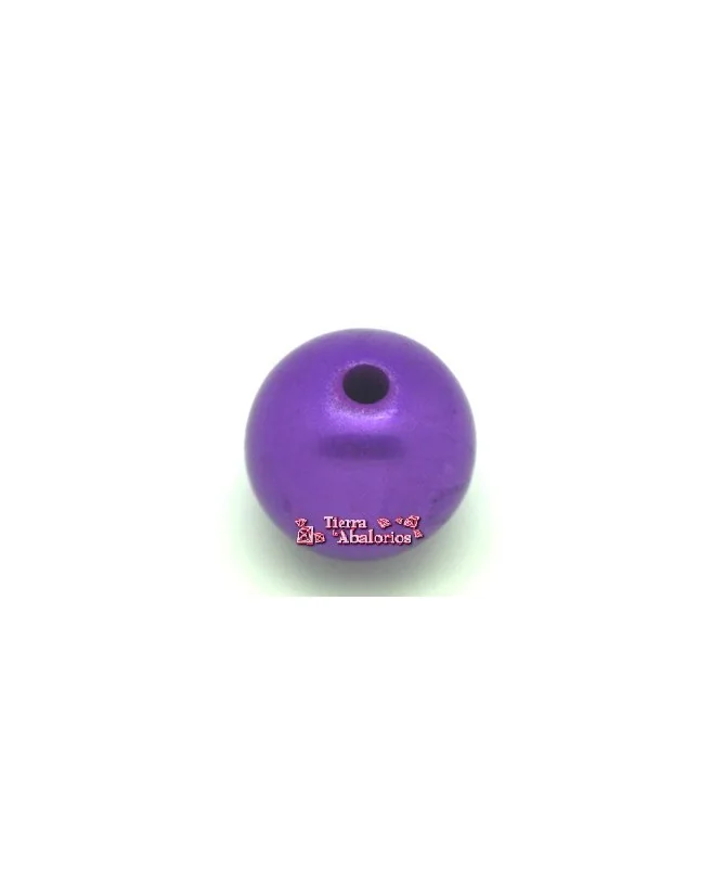 Resina Bola 20mm Agujero 3mm Morado Perlado