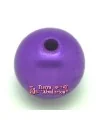 Resina Bola 20mm Agujero 3mm Morado Perlado