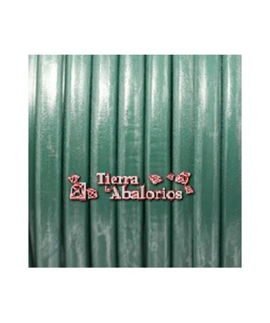 Cuero Regaliz 10x6mm - Turquesa Metalizado (metro) Cuero Regaliz 10x6mm - Turquesa Metalizado (metro)