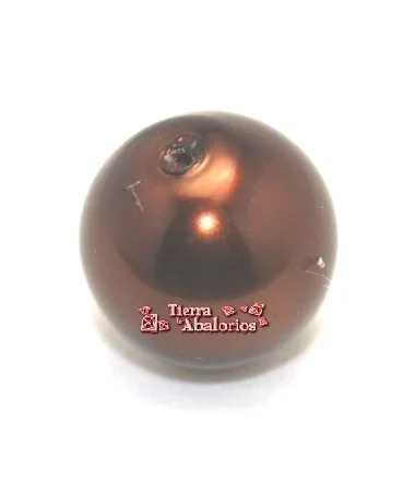 Perla de Cristal Checo 6mm Cobre