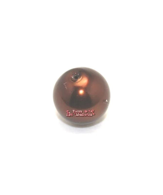 Perla de Cristal Checo 6mm Cobre