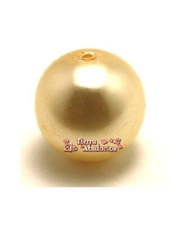 Perla de Cristal Checo 12mm Crema