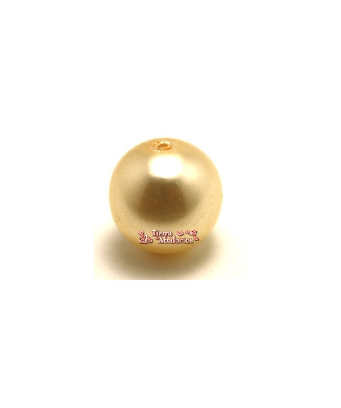 Perla de Cristal Checo 12mm Crema