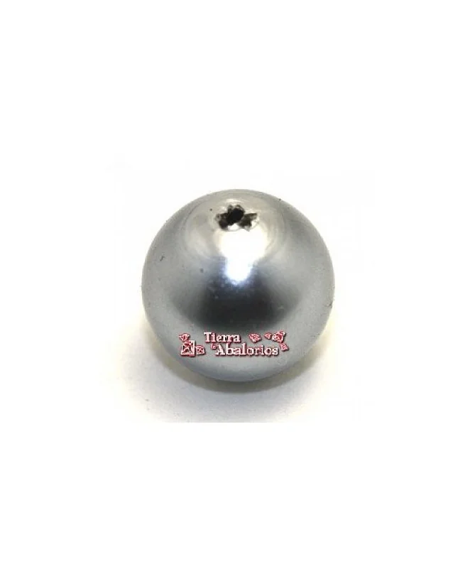 Perla de Cristal Checo 8mm Gris Plata