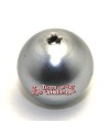 Perla de Cristal Checo 14mm, Agujero 1mm  Gris Plata