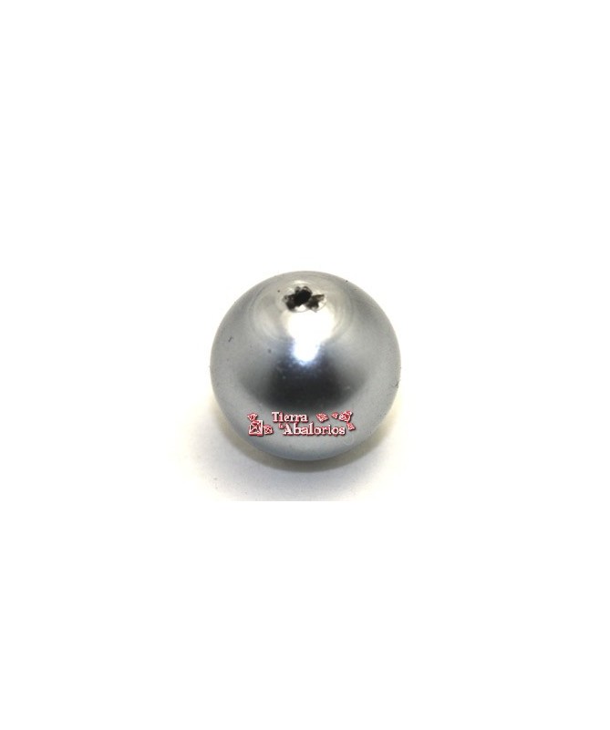 Perla de Cristal Checo 10mm Gris Plata