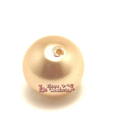 Perla de Cristal Checo 6mm Beige