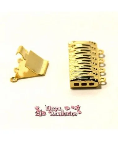 Cierre para 4 Vueltas 25x11mm Dorado