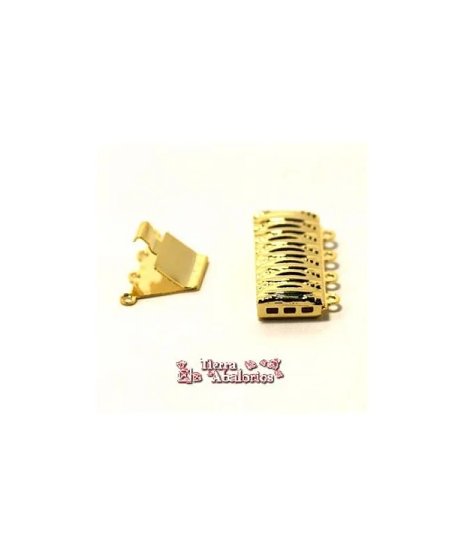 Cierre para 4 Vueltas 25x11mm Dorado