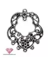 Colgante Filigrana Flor 37x31mm, Plata Vieja