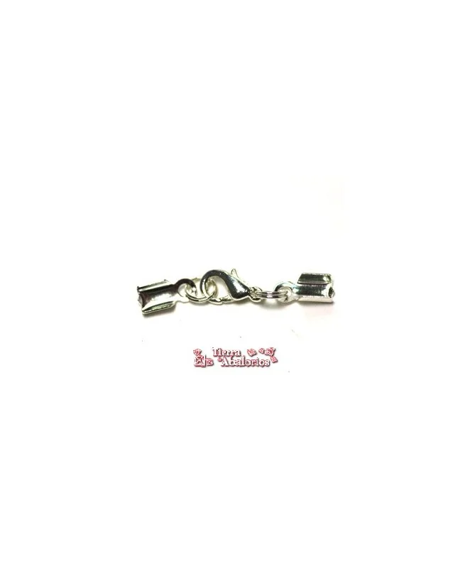 Mosquetón 10mm con anillas y terminales 4,5x3mm - Plateado
