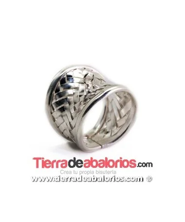 Anillo Ajustable de Plata de Ley con Anilla Central Anillo Ajustable de Plata de Ley con Anilla Central