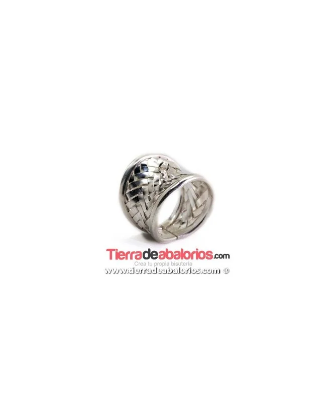 Anillo Ajustable de Plata de Ley con Anilla Central
