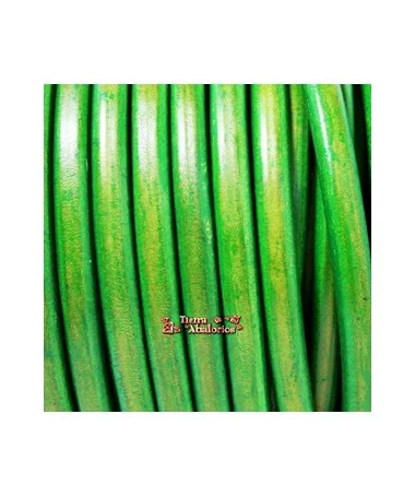 Cuero Regaliz 10x6mm - Verde Hierba (metro)