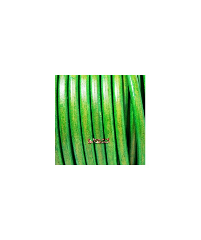 Cuero Regaliz 10x6mm - Verde Hierba (metro)
