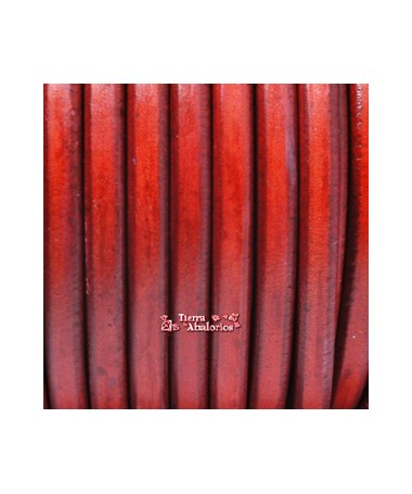 Cuero Regaliz 10x6mm - Rojo (metro)