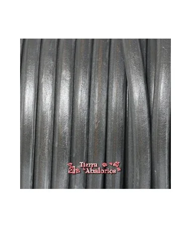 Cuero Regaliz 10x6mm - Plata Vieja (metro)