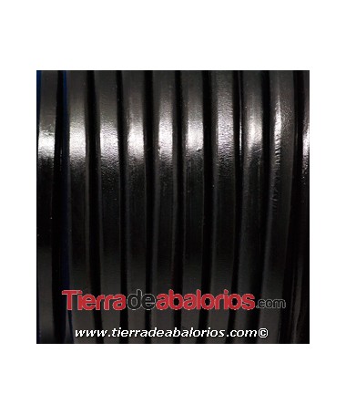 Cuero Regaliz 10x6mm - Negro (metro)