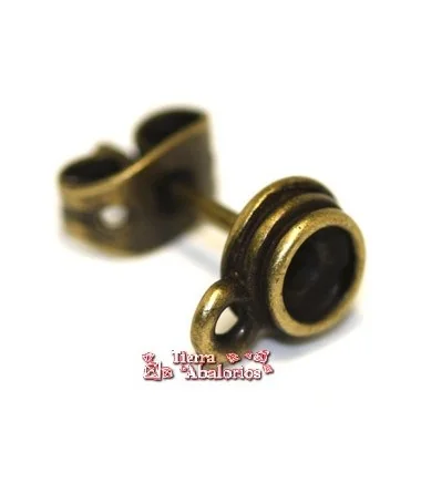 Pendiente Básico 5,5mm, Para Chatón PP30, Oro Viejo Pendiente Básico 5,5mm, Para Chatón PP30, Oro Viejo
