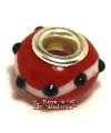 Rondel Pandora 12mm Agujero 4mm Roja y Negro