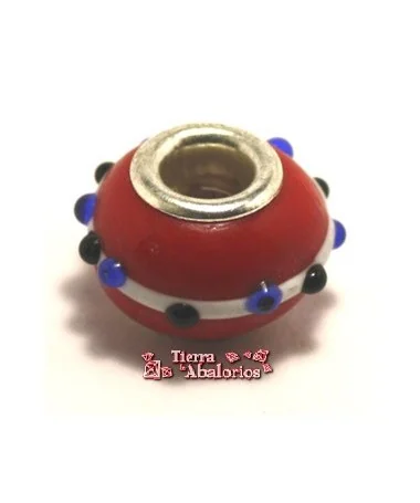Rondel Pandora 12mm Agujero 4mm Rojo