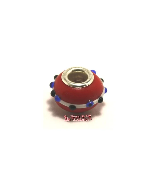 Rondel Pandora 12mm Agujero 4mm Rojo