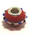 Rondel Pandora 12mm Agujero 4mm Rojo