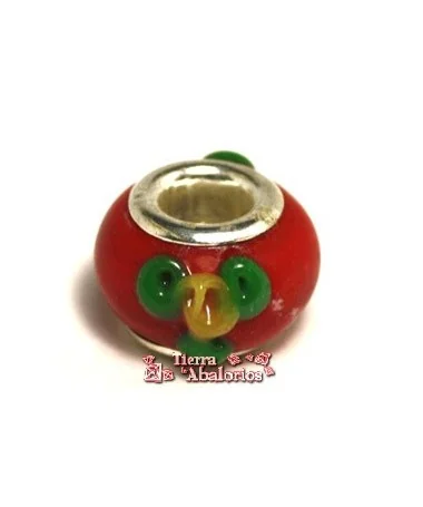 Rondel Pandora 12mm Agujero 5mm Rojo