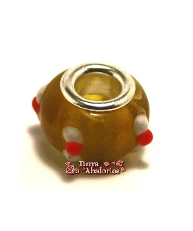 Rondel Pandora 12mm Agujero 4mm Ambar