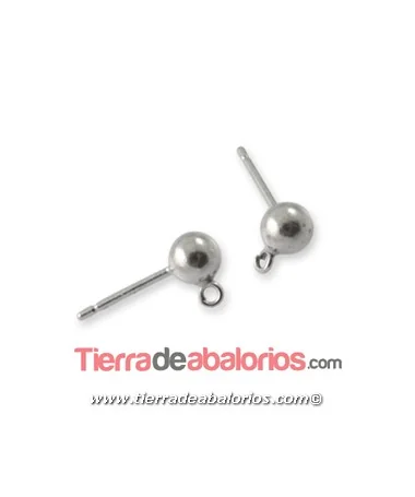 Pendiente Dormilona 6mm, Plateado