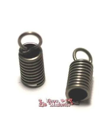 Terminal muelle 10mm Agujero 3mm Plata Vieja