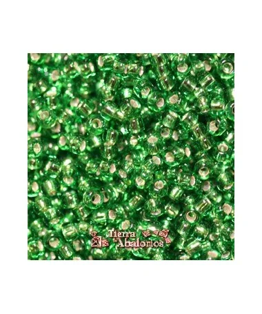 Rocalla Miyuki 15/0 0016 Green Silver Lined Rocalla Miyuki 15/0 0016 Verde trans.