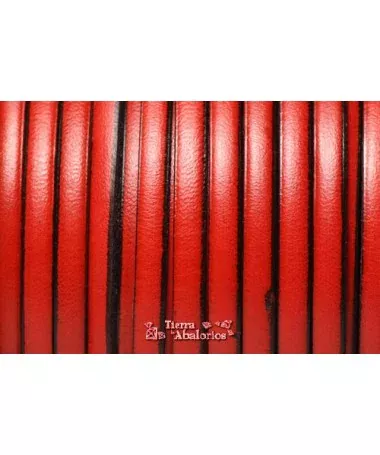 Cuero plano Vaquetilla 5x2mm - Rojo Cuero plano Vaquetilla 5x2mm - Rojo