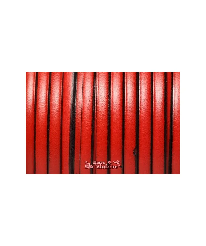 Cuero plano Vaquetilla 5x2mm - Rojo