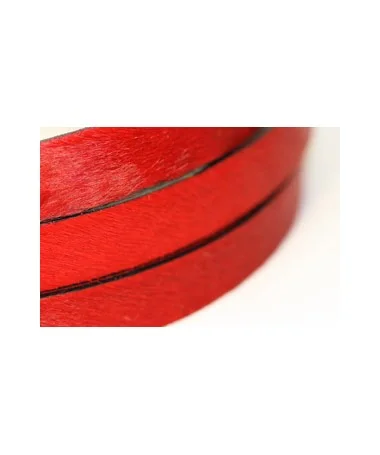 Tira de Piel de Potro 20mm Roja (metro)
