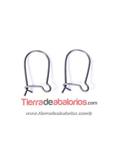 Pendiente Hippy Cerrado 14x8mm, Plata Vieja