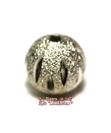 Bola Calada Brillo 10mm Agujero 2mm, Plateada