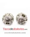 Bola con Strass 8mm Agujero 2,5mm, Plateada