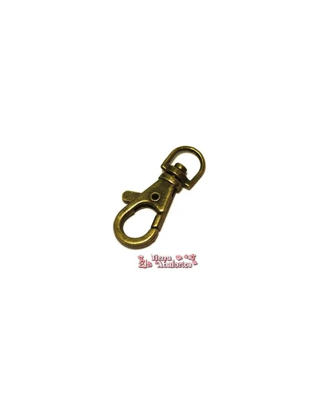 Mosqueton 40mm con anilla giratoria, Oro Viejo