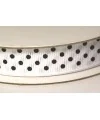 Lazo 10mm Blanco Lunares Negros
