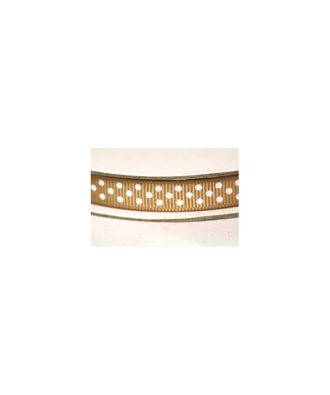 Lazo 10mm Tostado Lunares Blancos