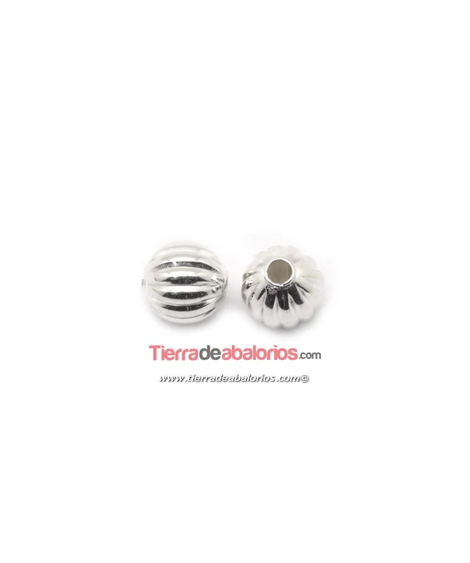 Bola Gallonada 4mm Agujero 1mm, Plateada
