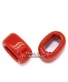 Ceramica para Regaliz 18x12mm, Agujero 11x7mm Rojo Intenso - Tierra de Abalorios