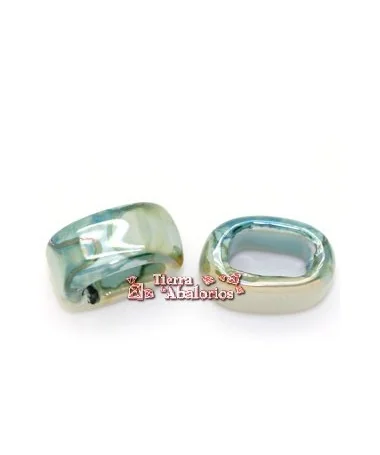 Ceramica para Regaliz 18x12mm, Agujero 11x7mm Sky Blue Brown Ceramica para Regaliz 18x12mm, Agujero 11x7mm Sky Blue Brown - Tierra de Abalorios