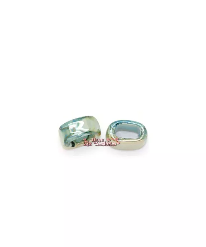 Ceramica para Regaliz 18x12mm, Agujero 11x7mm Sky Blue Brown - Tierra de Abalorios Ceramica para Regaliz 18x12mm, Agujero 11x7mm Sky Blue Brown - Tierra de Abalorios