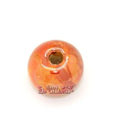 Cerámica Bola 16x14mm Agujero 4mm Naranja Cerámica Bola 16x14mm Agujero 4mm Naranja