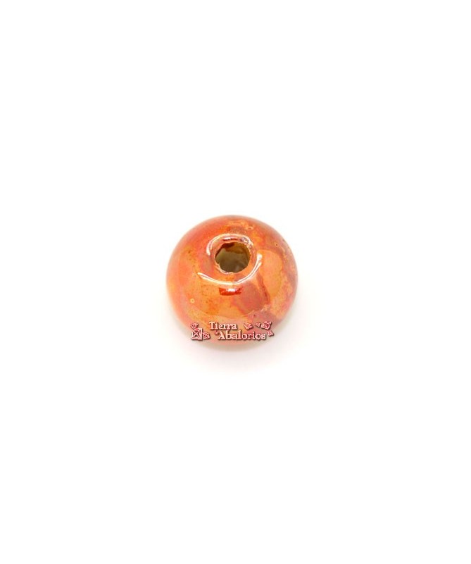 Cerámica Bola 16x14mm Agujero 4mm Naranja