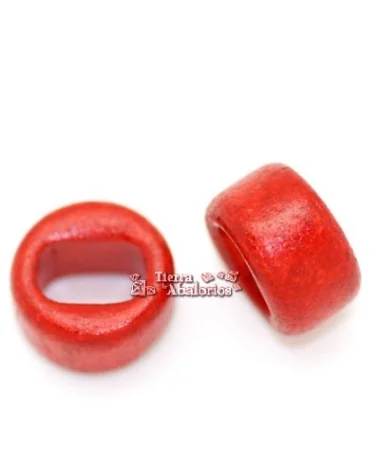 Ceramica 18x10mm Agujero 10x6mm Rojo Coral
